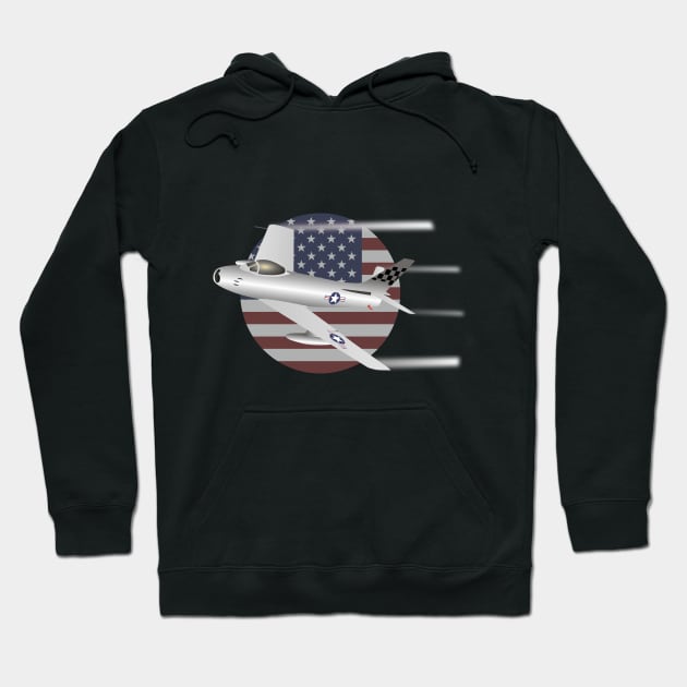 US Air Force F-86 Sabre Jet Fighter Hoodie by NorseTech